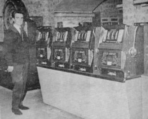 Ivor Junior with First batch of Bally Gold Awards machines in Marina Arcade. Ramsgate, circ 1965
