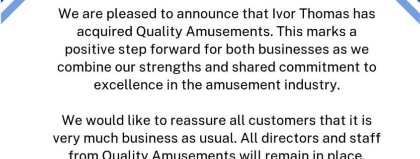 Ivor Thomas Acquires Quality Amusements